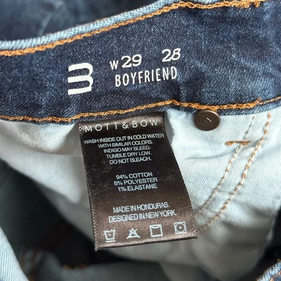 Mott & Bow Slim Straight Boyfriend Jeans | Medium Dark Blue | 29 - Picture 6 of 8